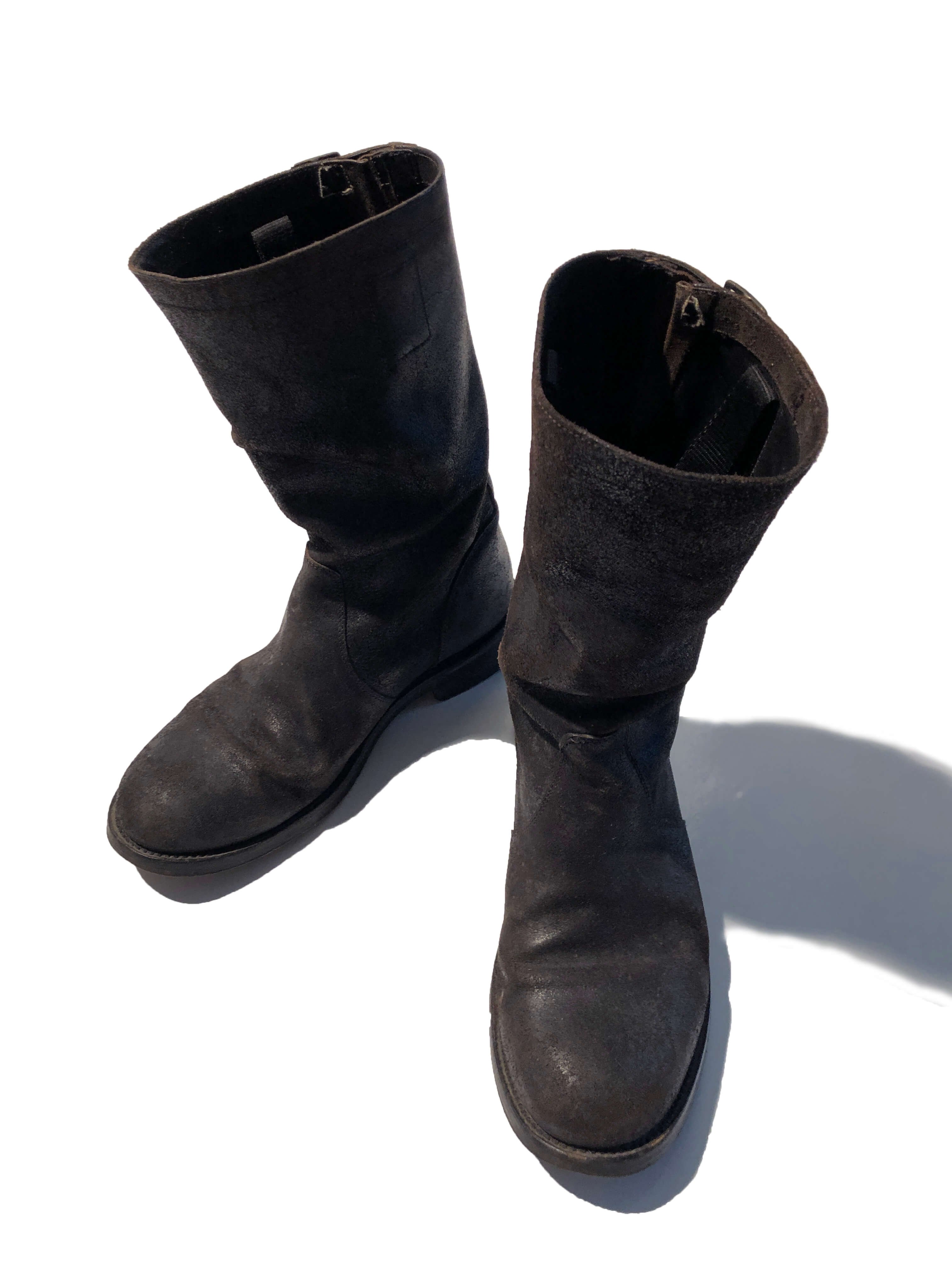 John varvatos cracked leather engineered boots