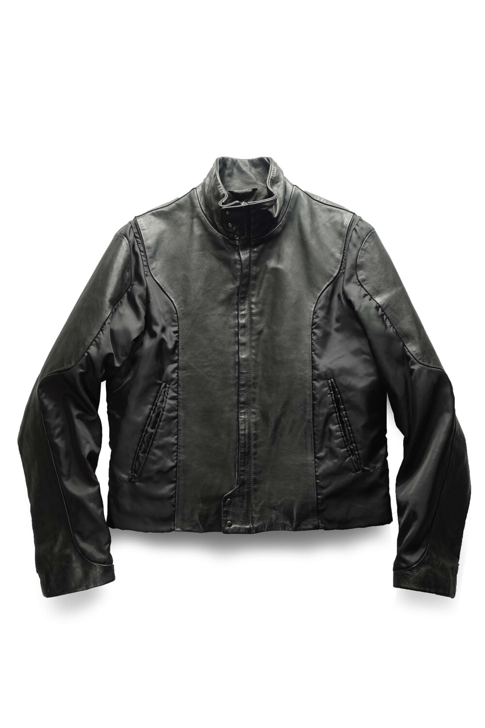 christian lacroix leather + nylon jacket
