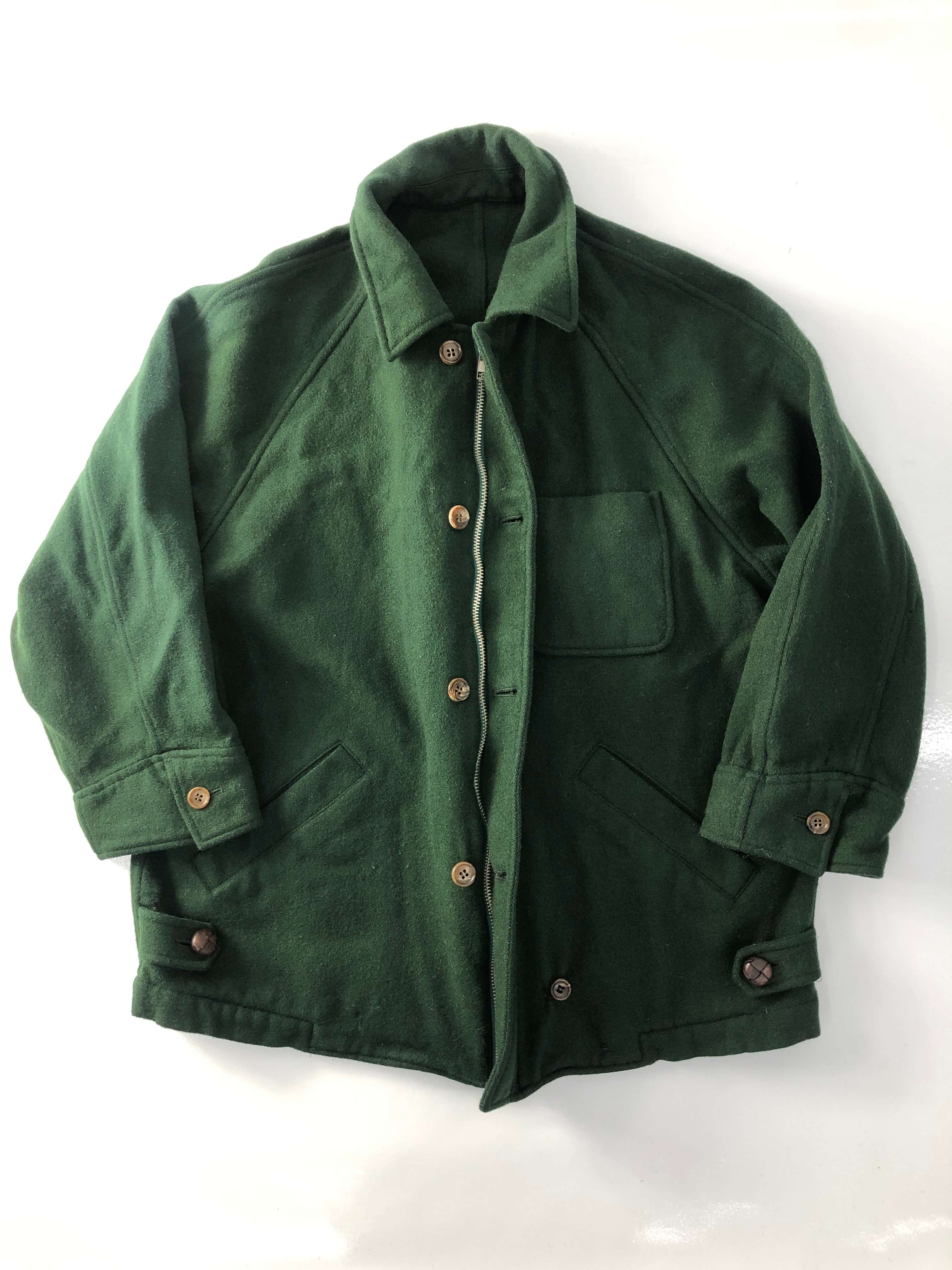 comme des garcons homme green wool jacket