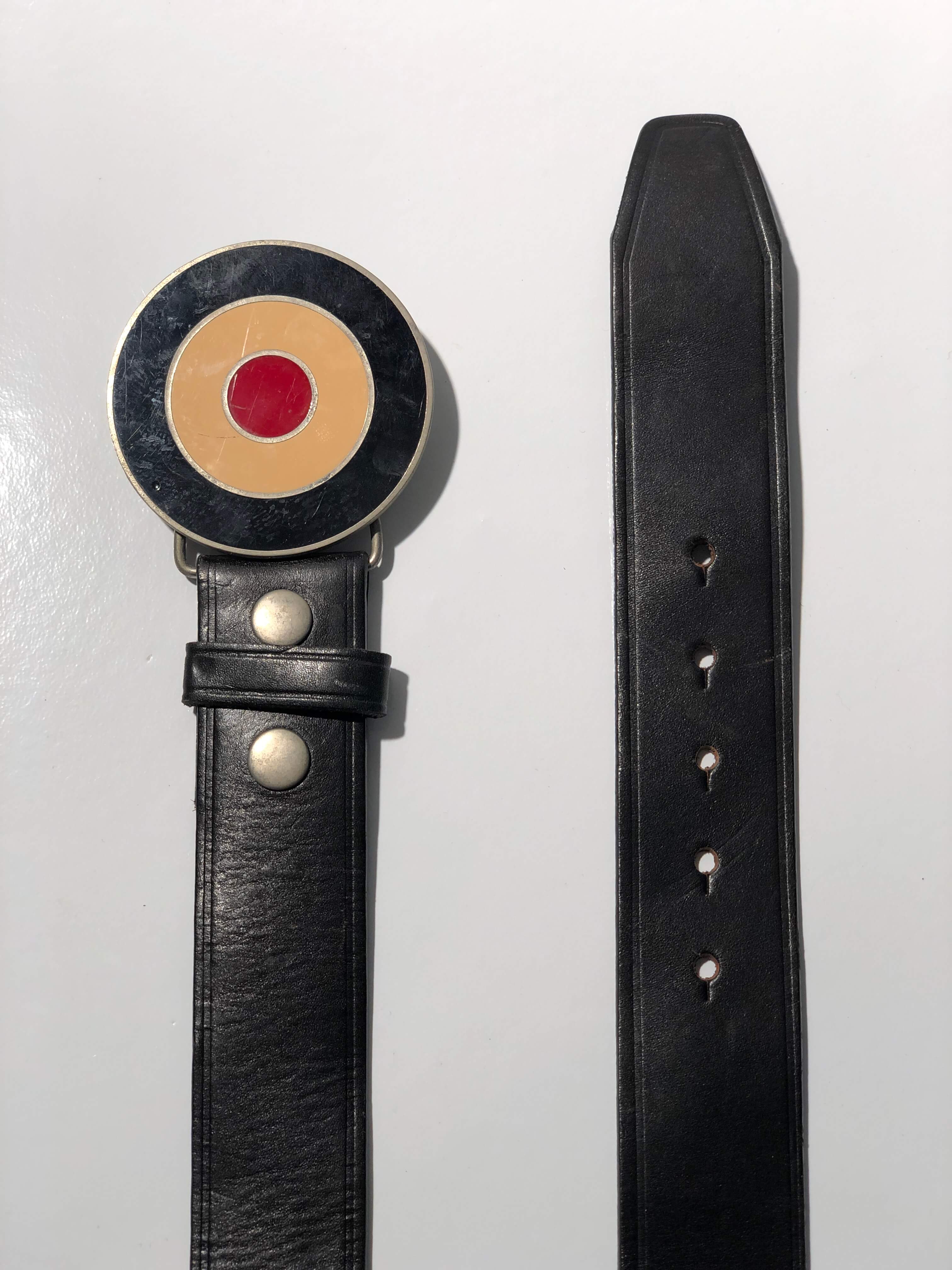 Paul Smith MOD symbol black leather belt