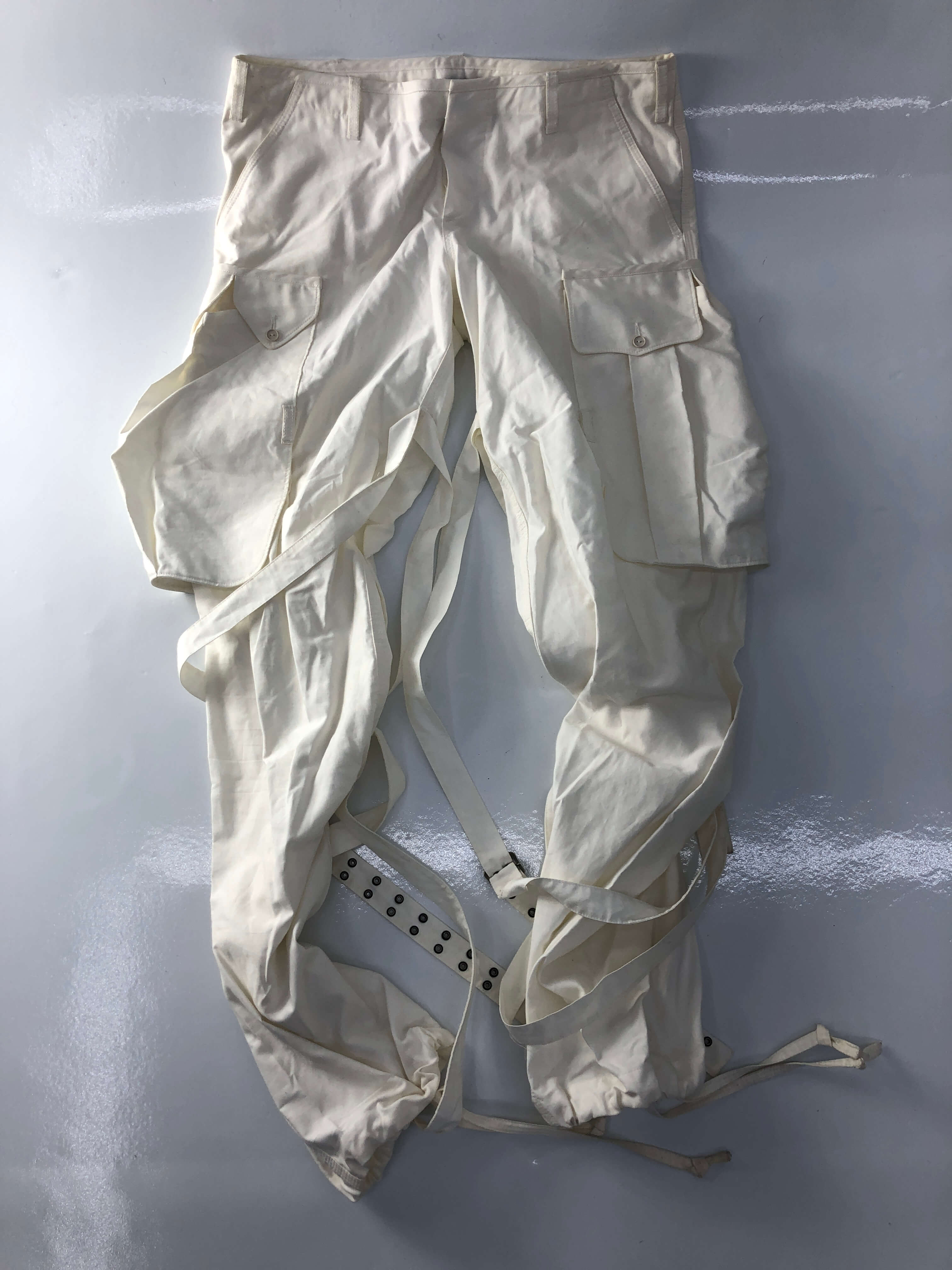 jean paul gaultier white bondage pants
