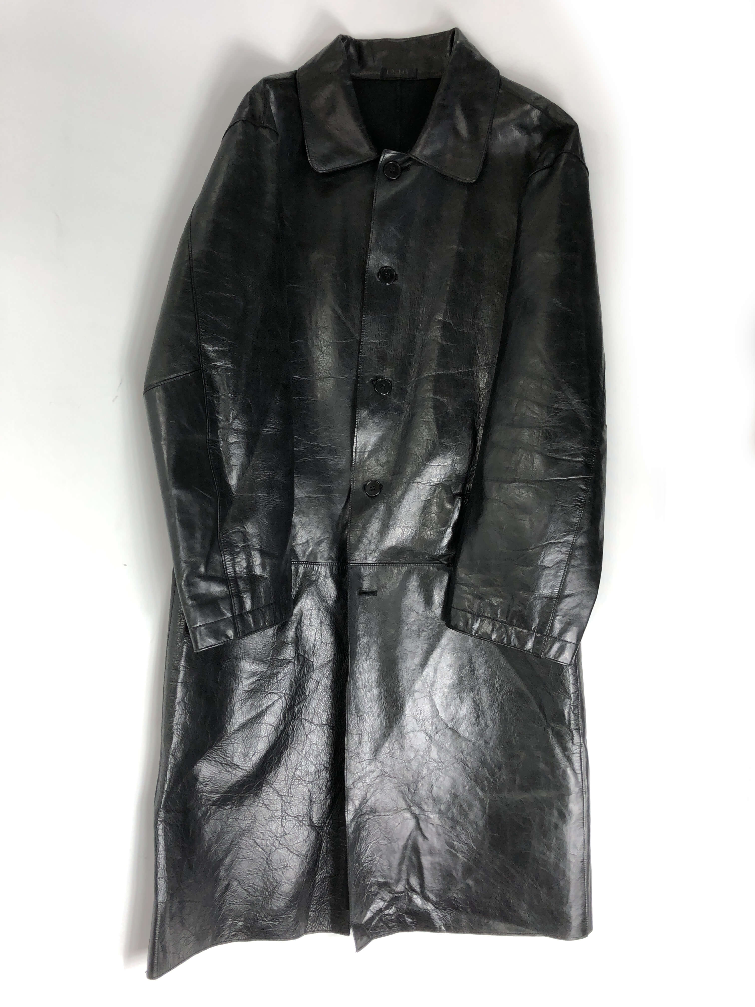 dkny leather coat