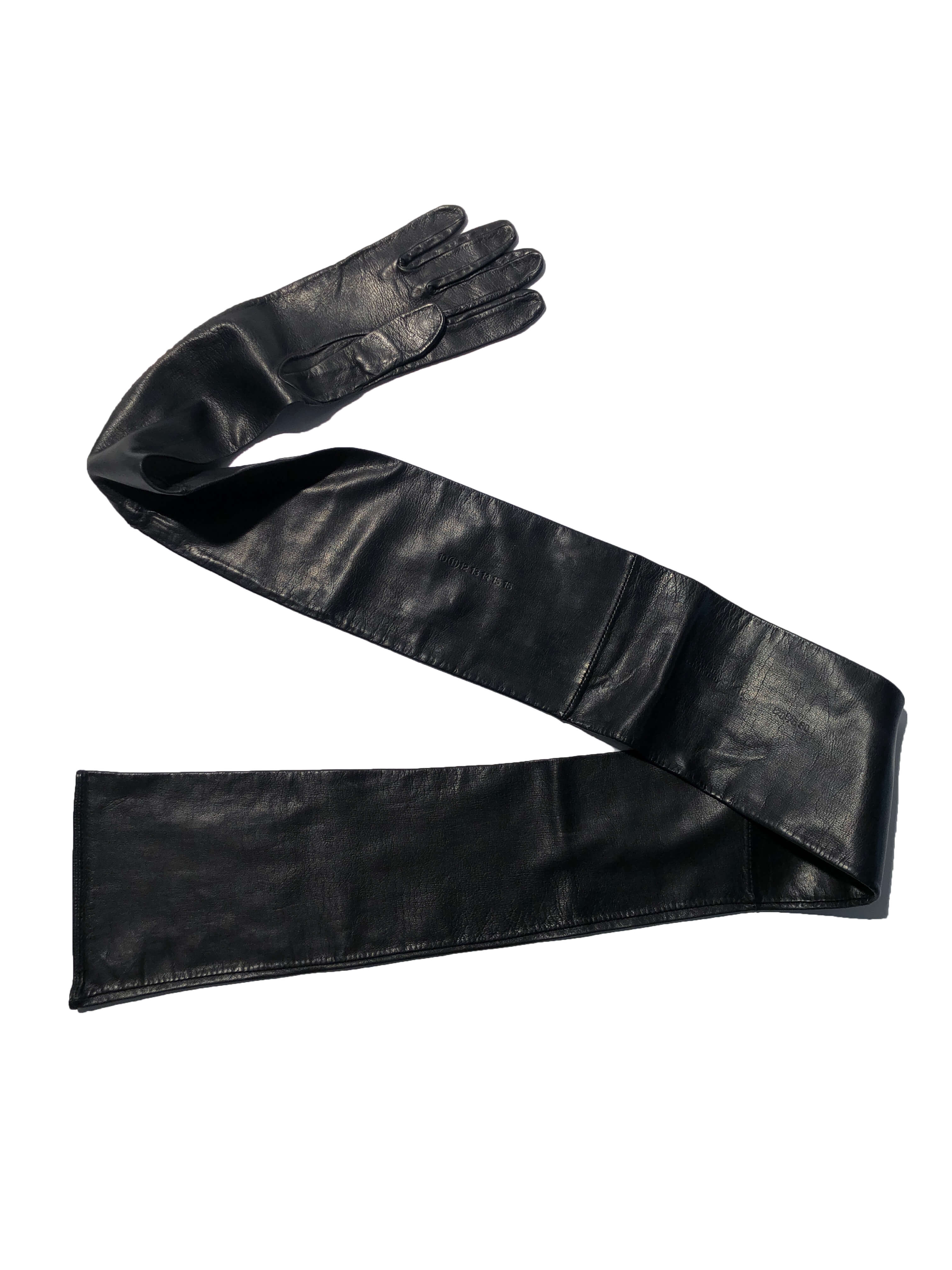 Maison Martin Margiela long leather glove muffer