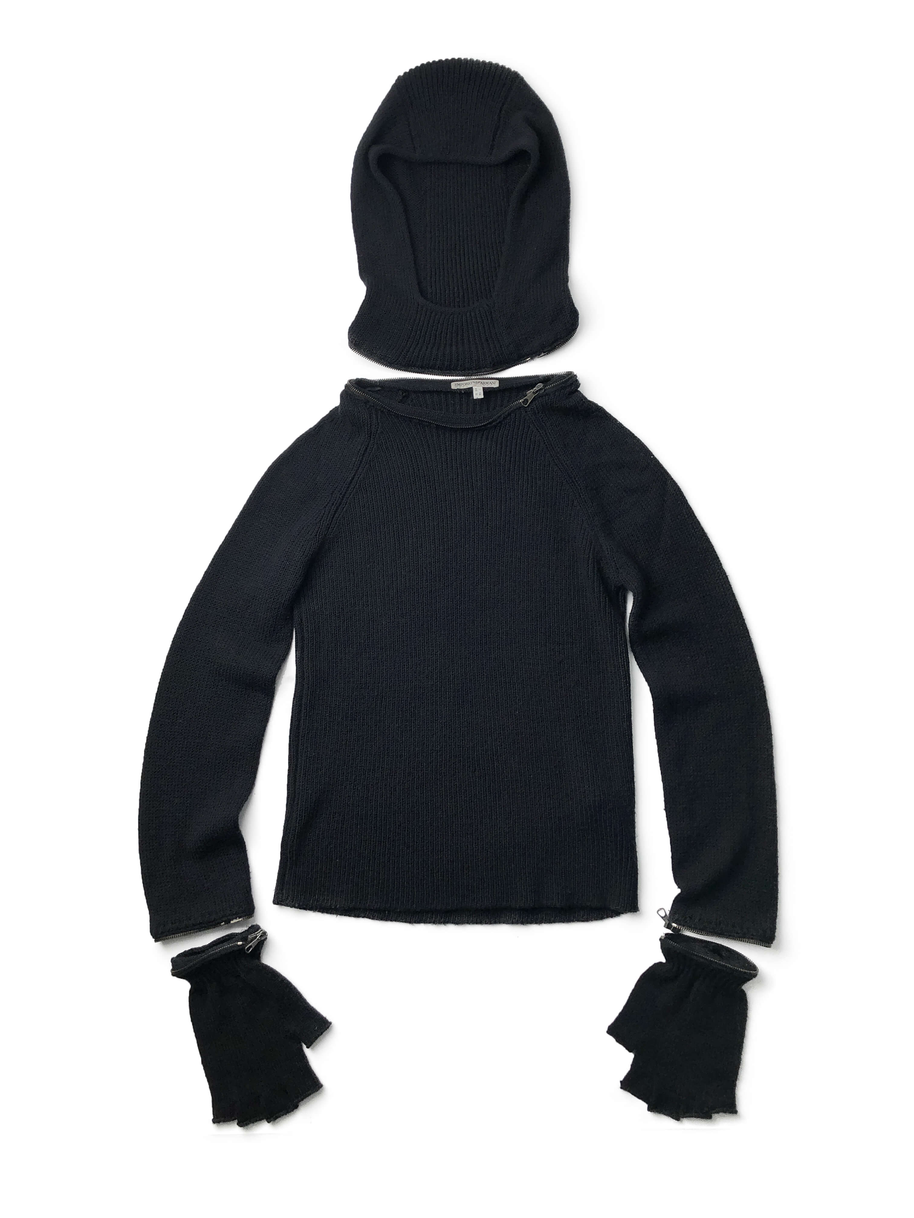 EMPORIO ARMANI 90s detachable knit hoodie