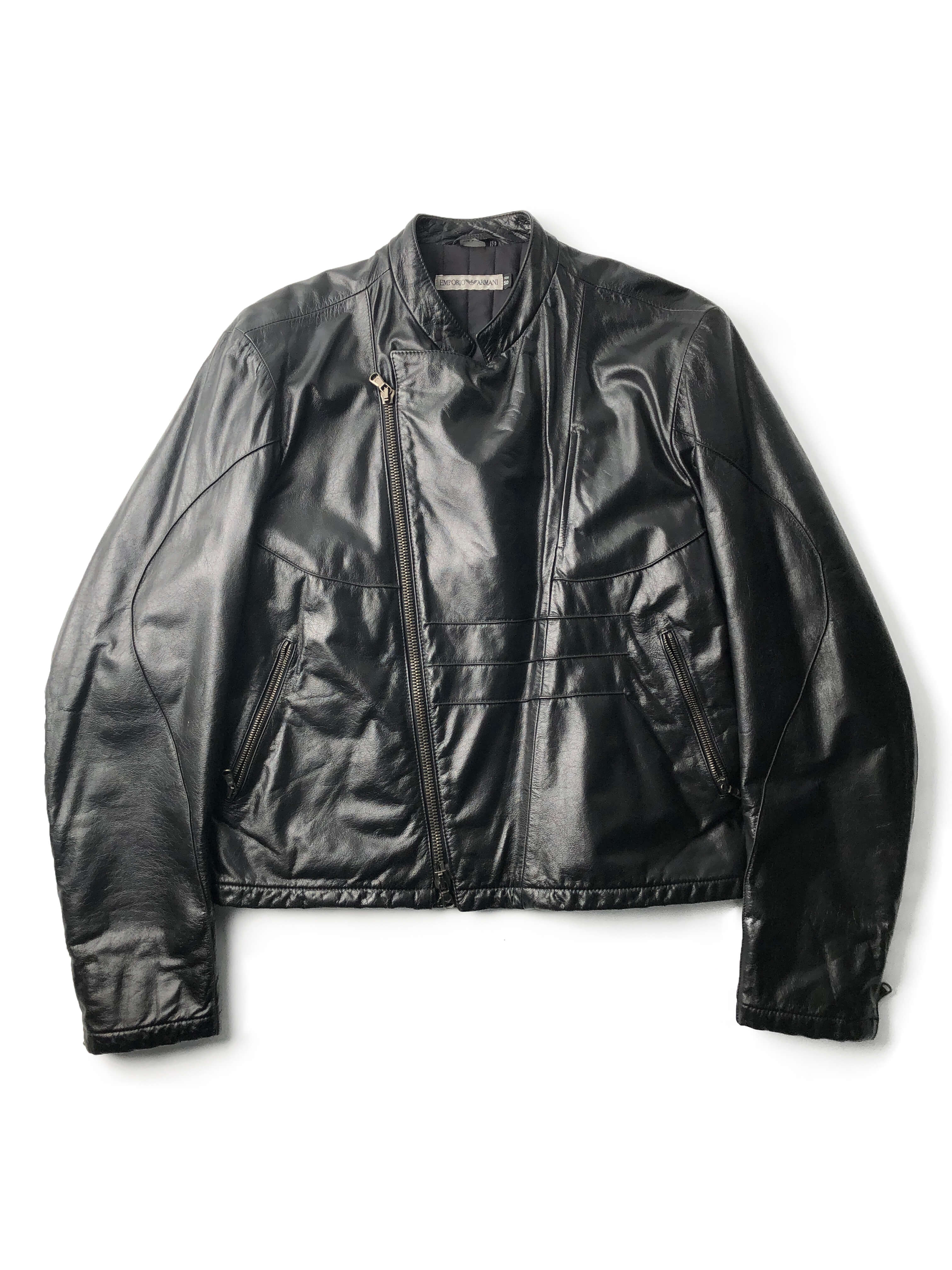 EMPORIO ARMANI 90s leather astro biker jacket