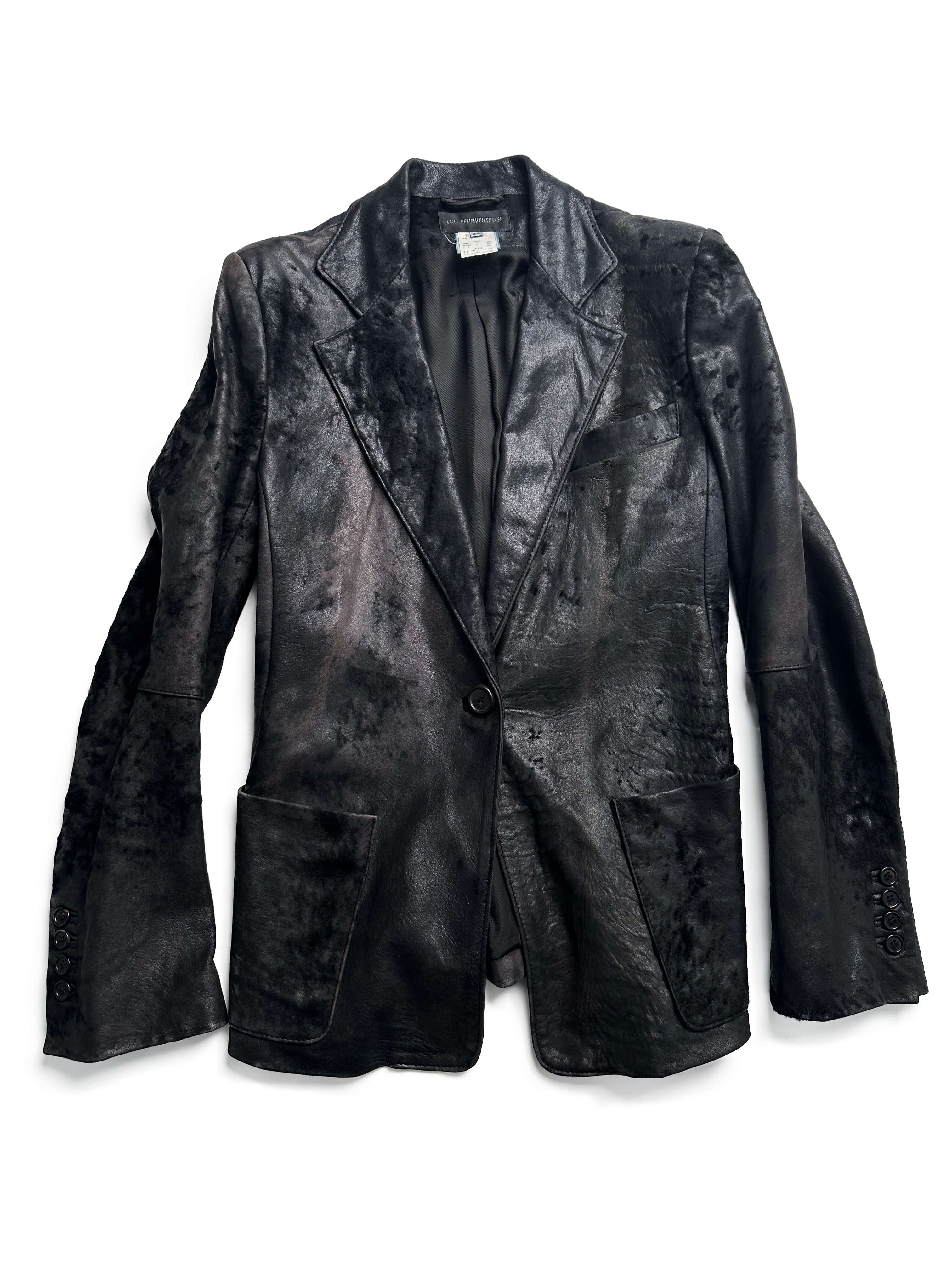 ANN DEMEULEMEESTER 00s scratch leather jacket