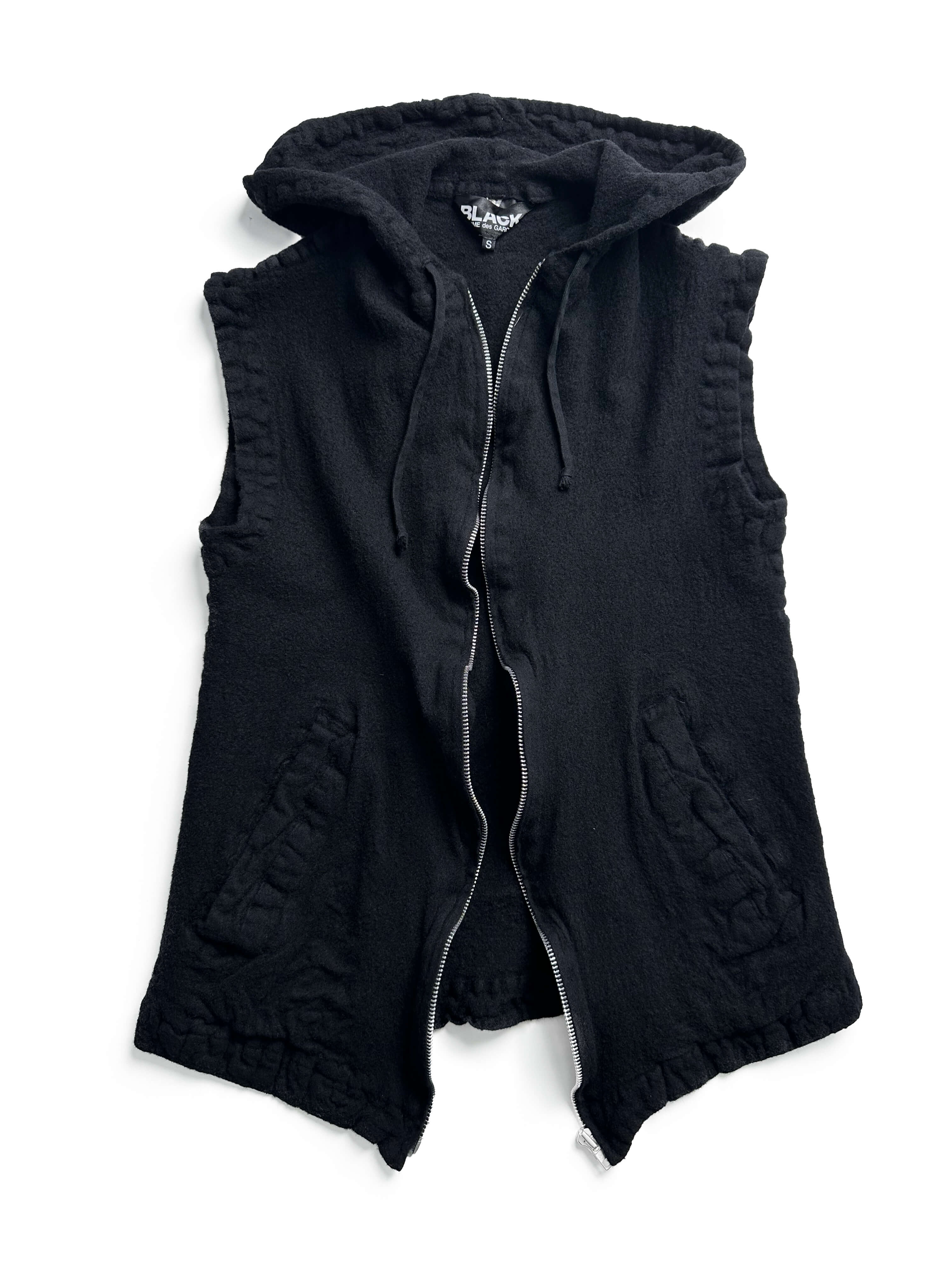BLACK COMME des GARCONS 2021aw boiled wool hooded vest