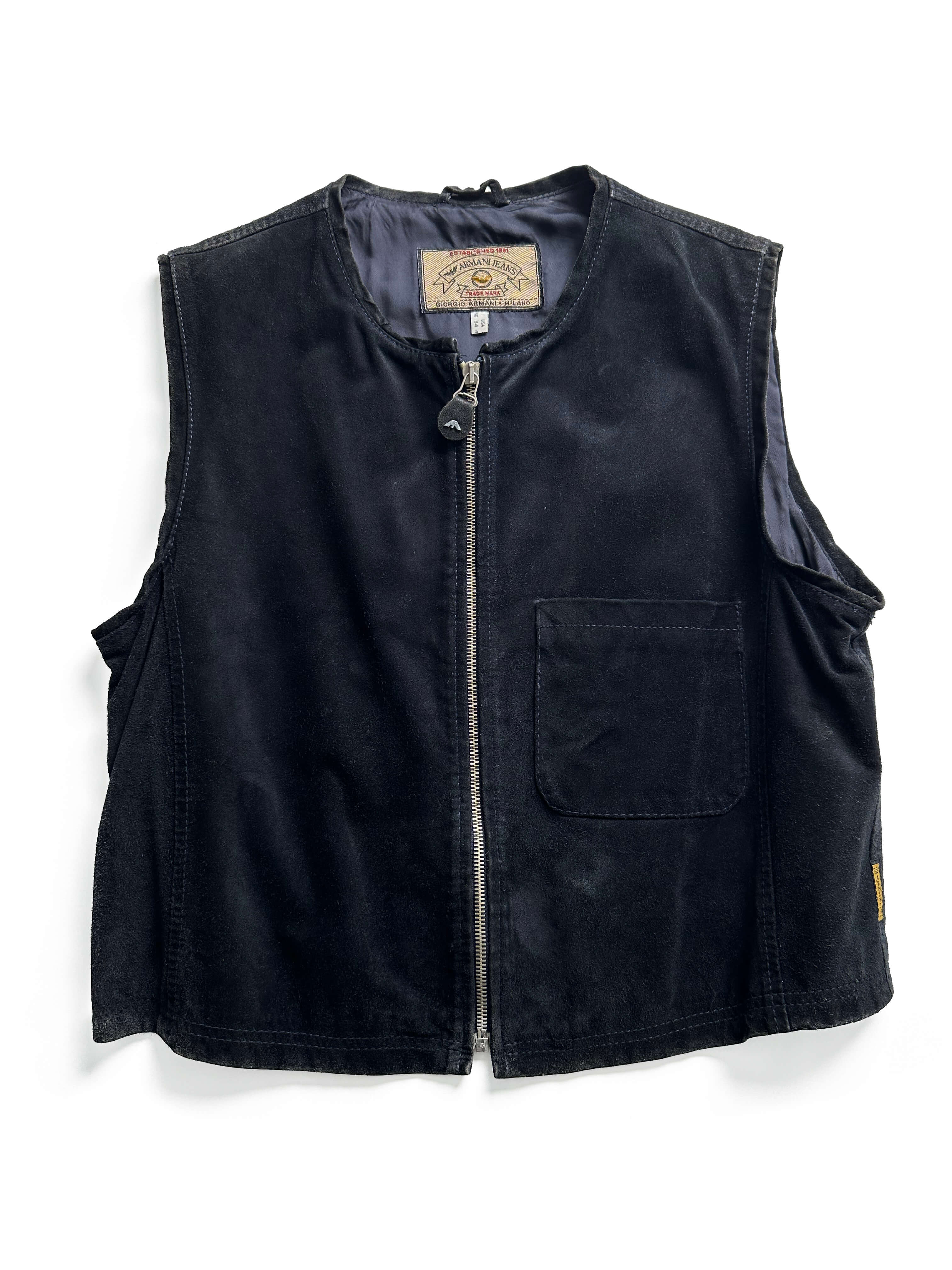 ARMANI JEANS 90s leather vest