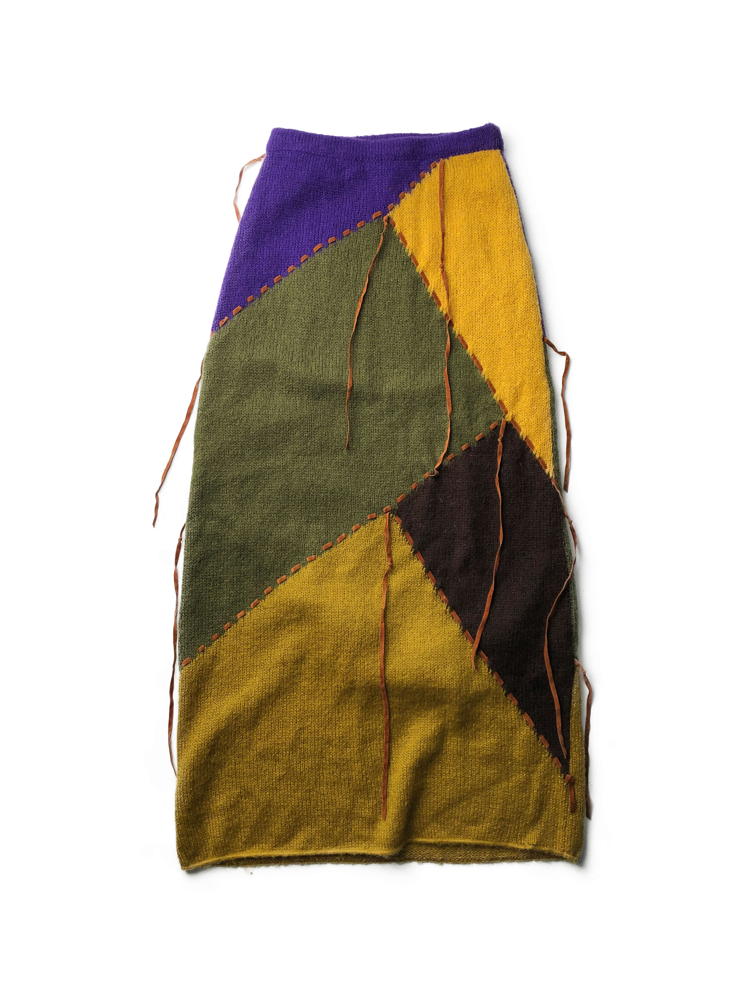 JC de CASTELBAJAC fringe knit long skirt